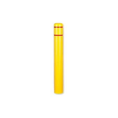 Post Guard Post Guard Bollard Cover CL1386-A, 7"Dia. X 60"H, Yellow W/Red Tape CL1386-A